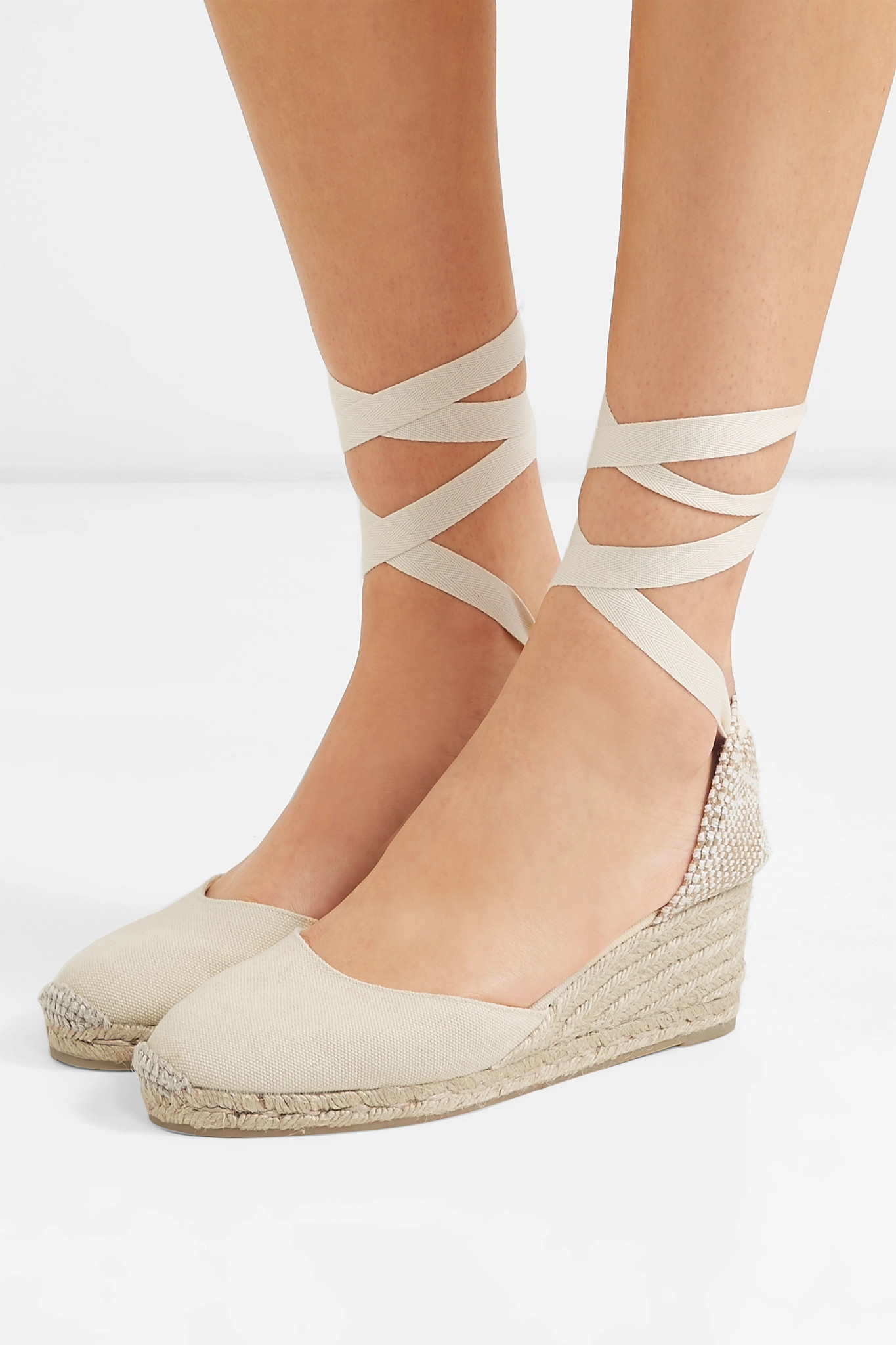 castaner Ivory Carina 60 Wedge Espadrilles