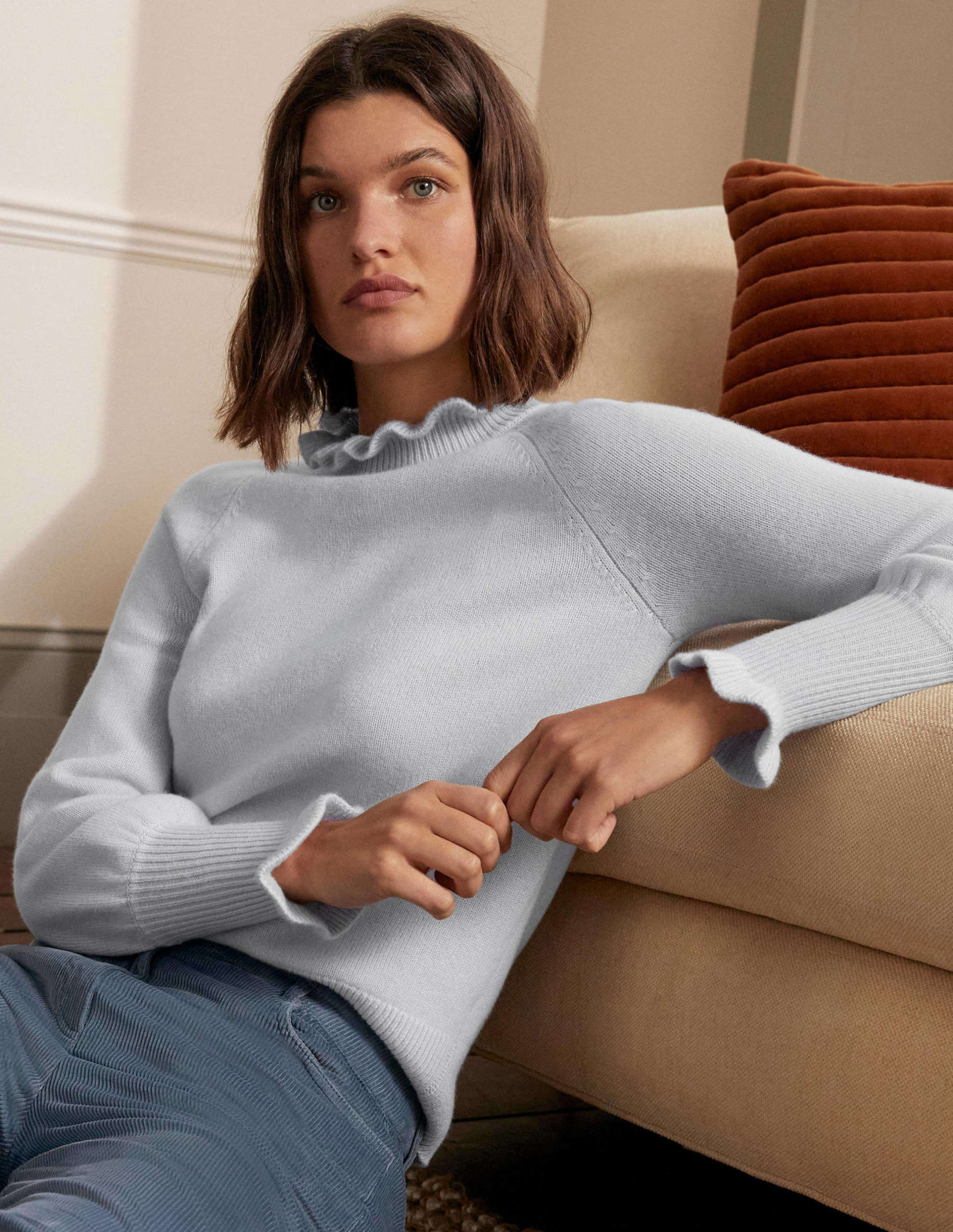 Boden cashmere frill neck Jumper