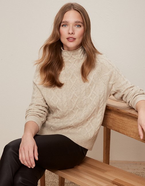 The white company cashmere cable knit jumper