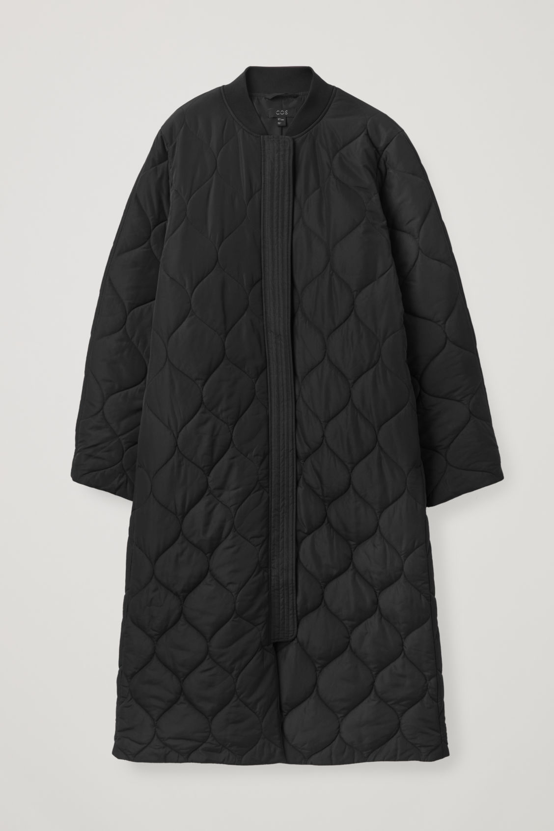 cos black quilted coat