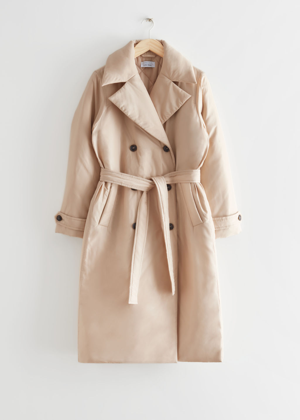 Padded trench coat