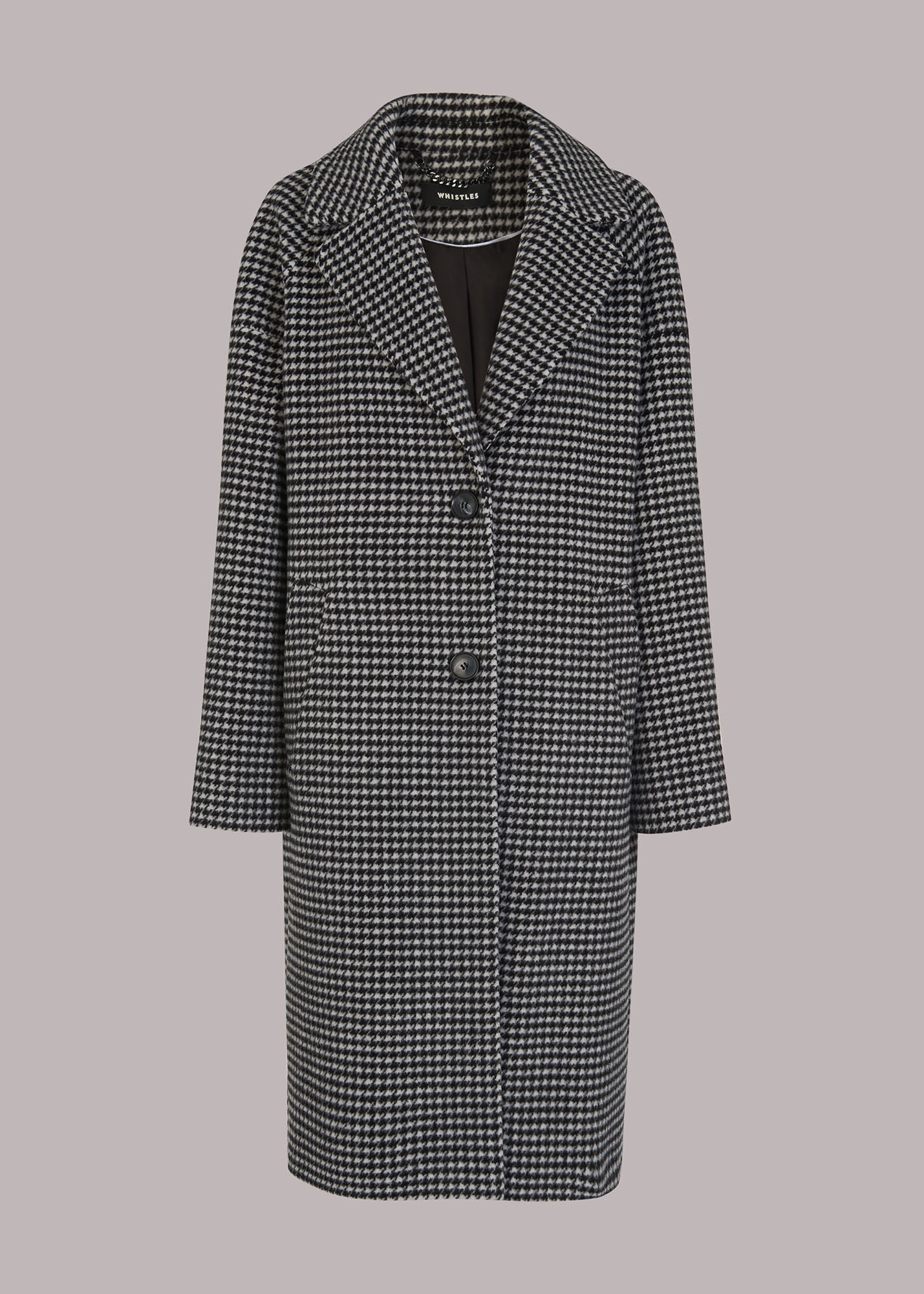 whistles mini check cocoon coat