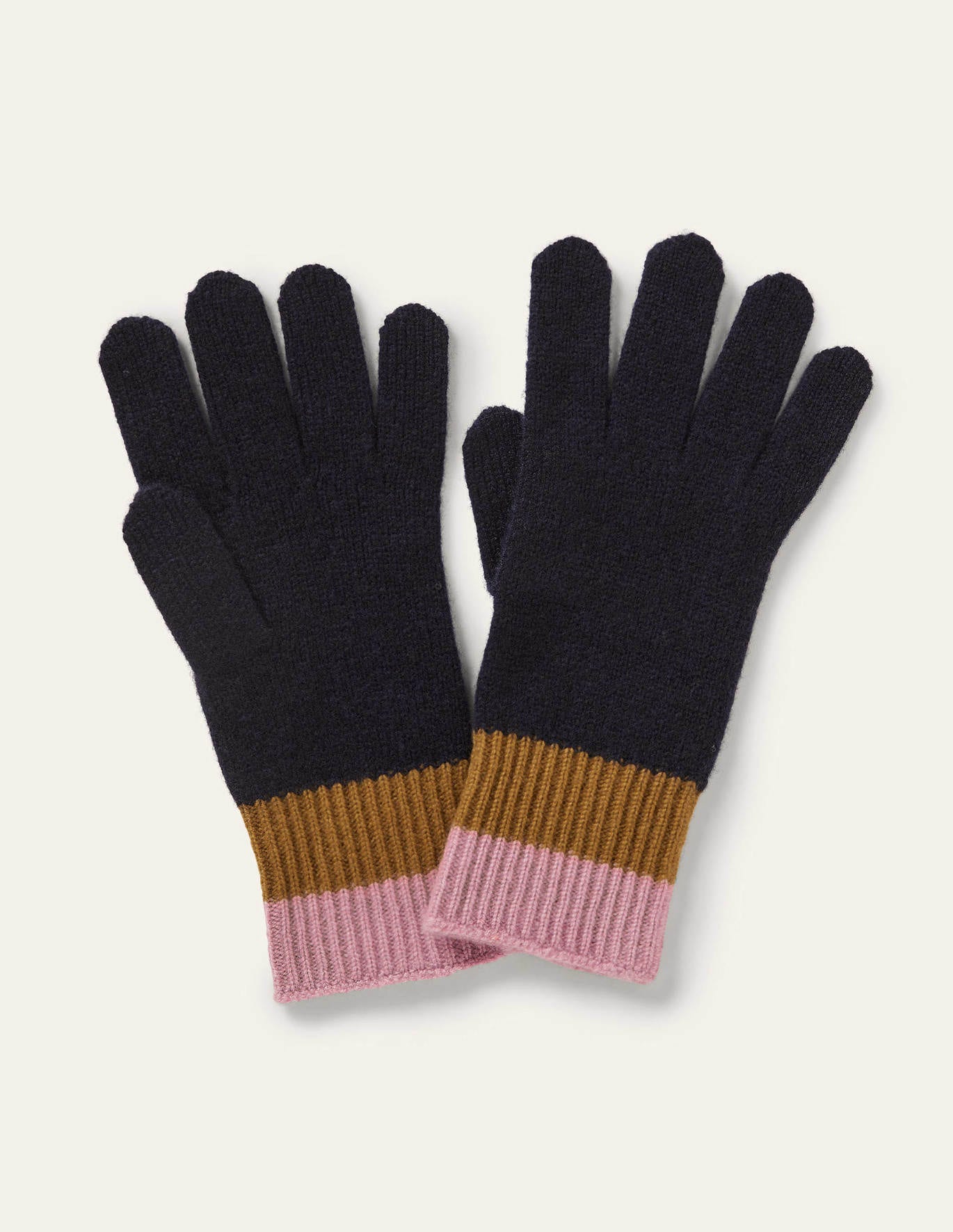 Boden Colourblock cashmere Gloves