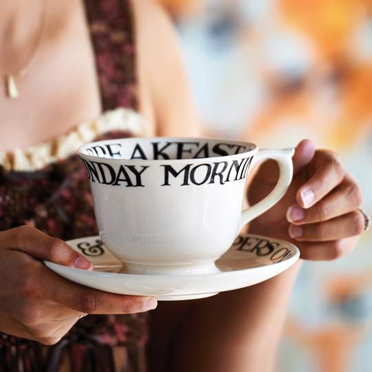 Emma Bridgewater black Toast Tea Cup and Saucer Set