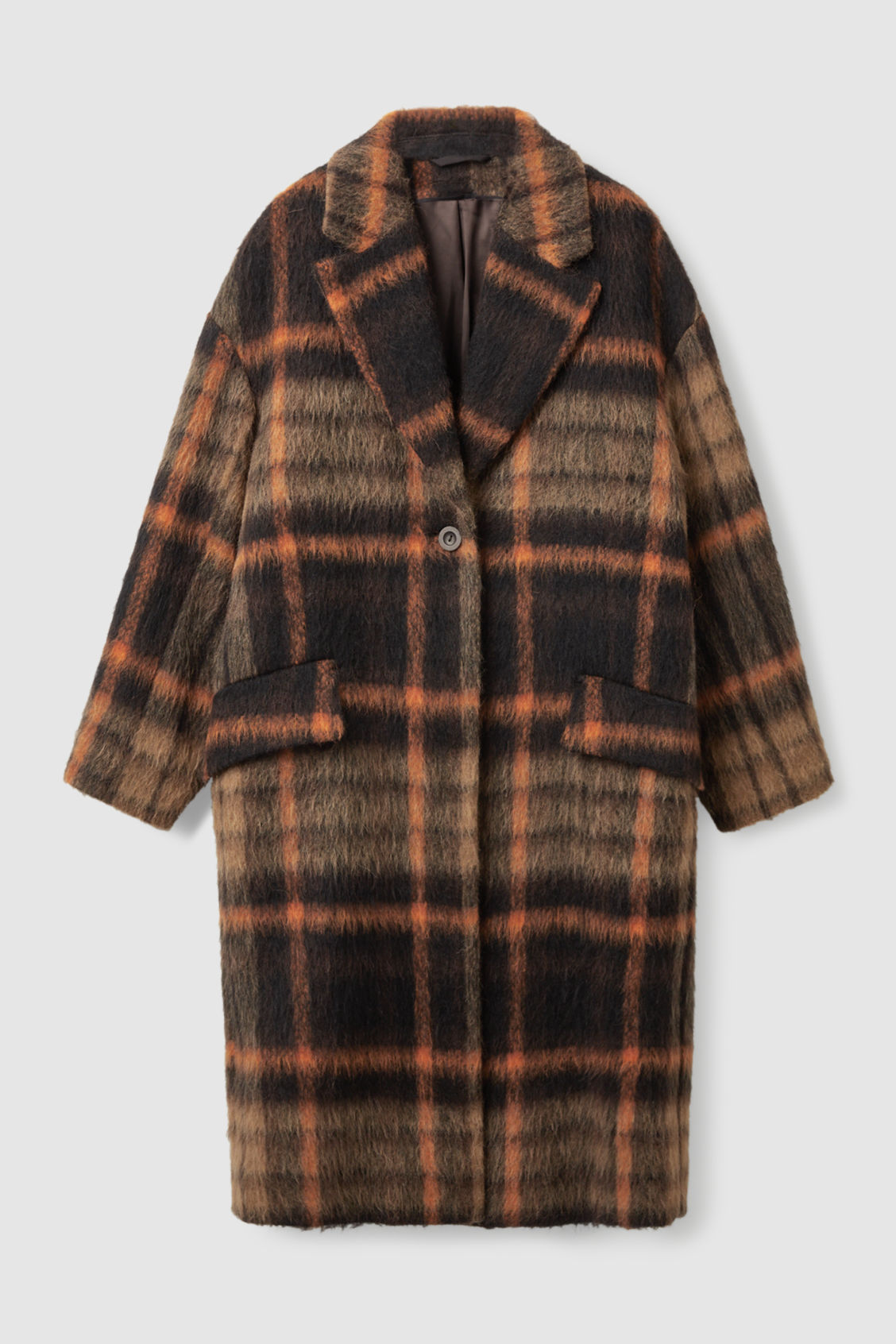 cos tailored checked coat