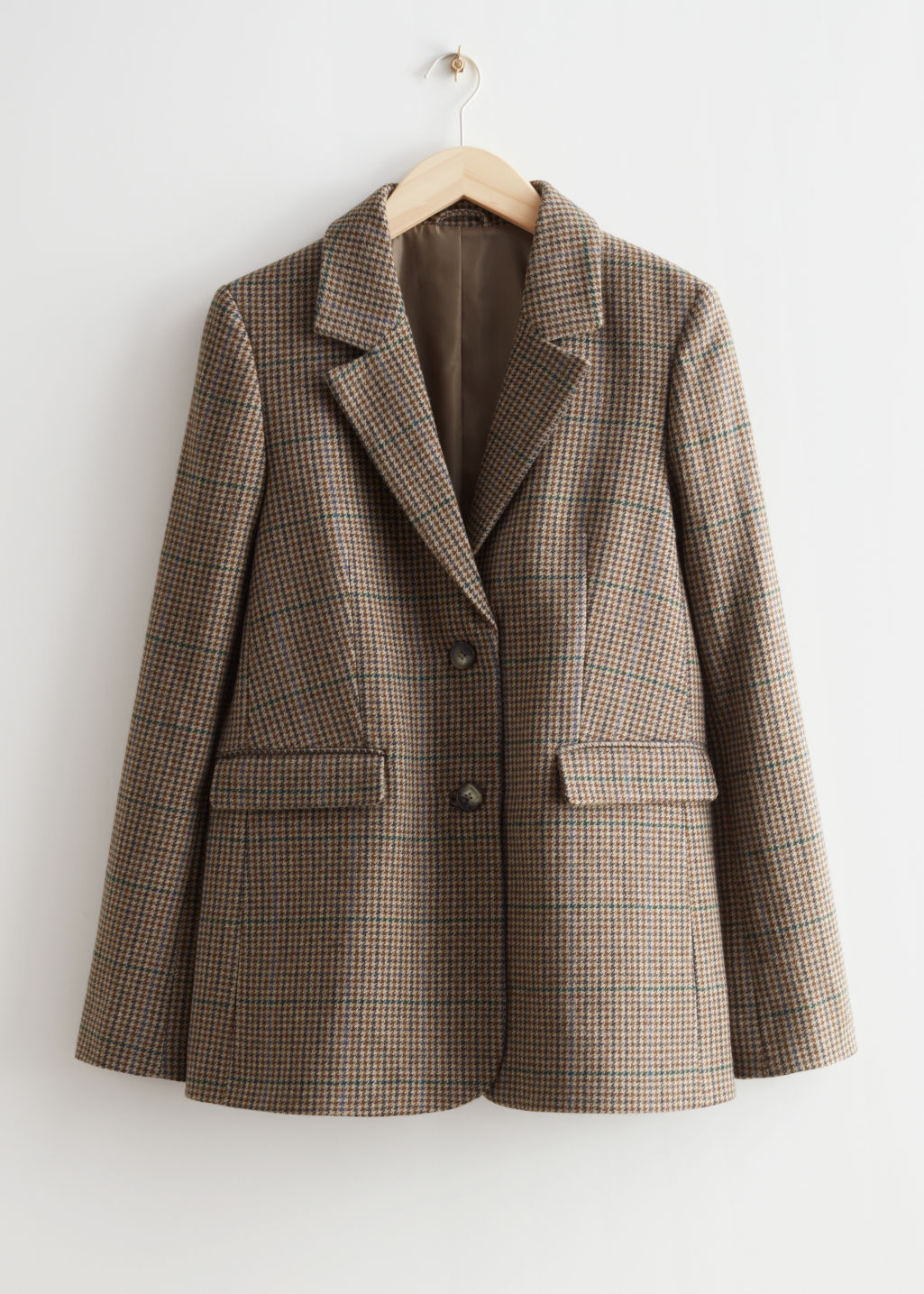 And other stories fitted checkered blazer