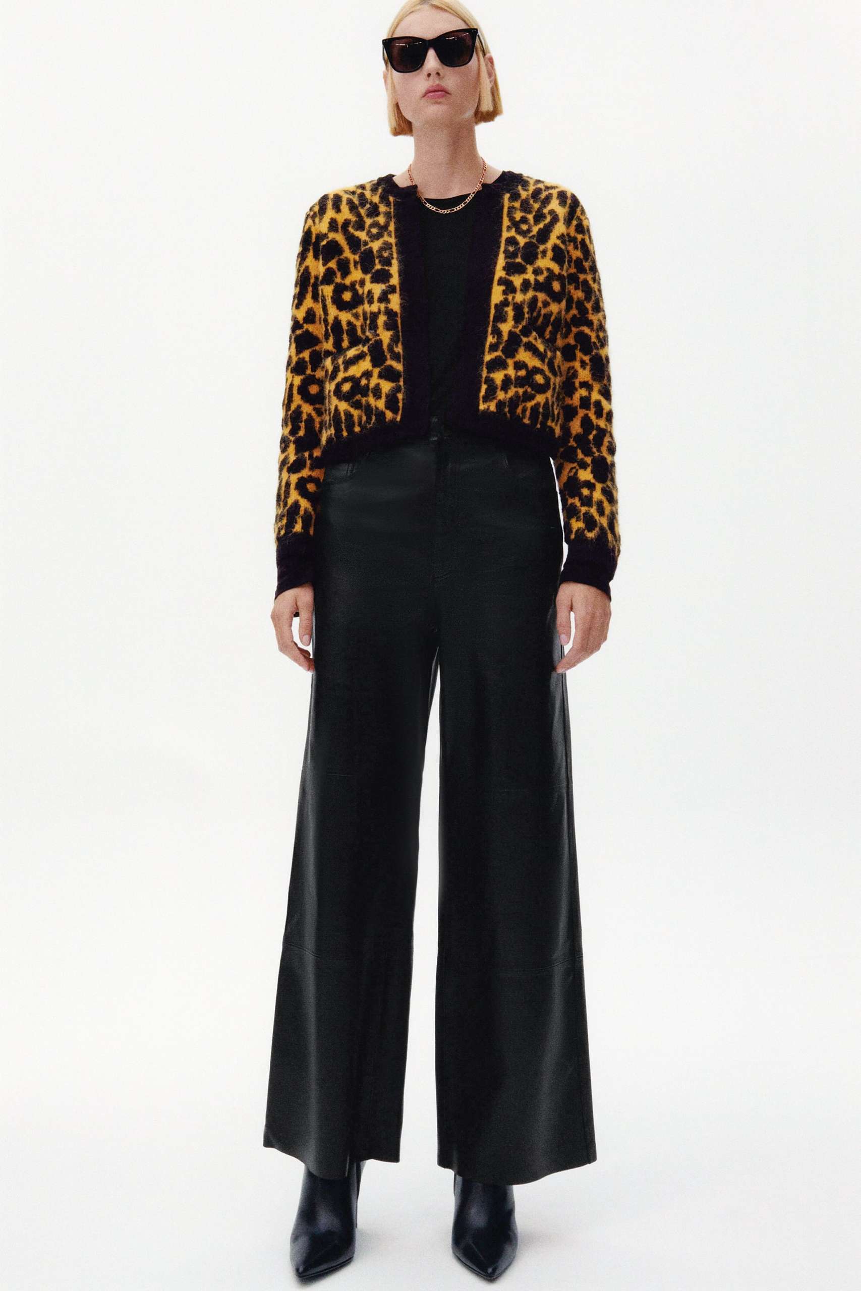 Zara Animal Print Knit Jacket