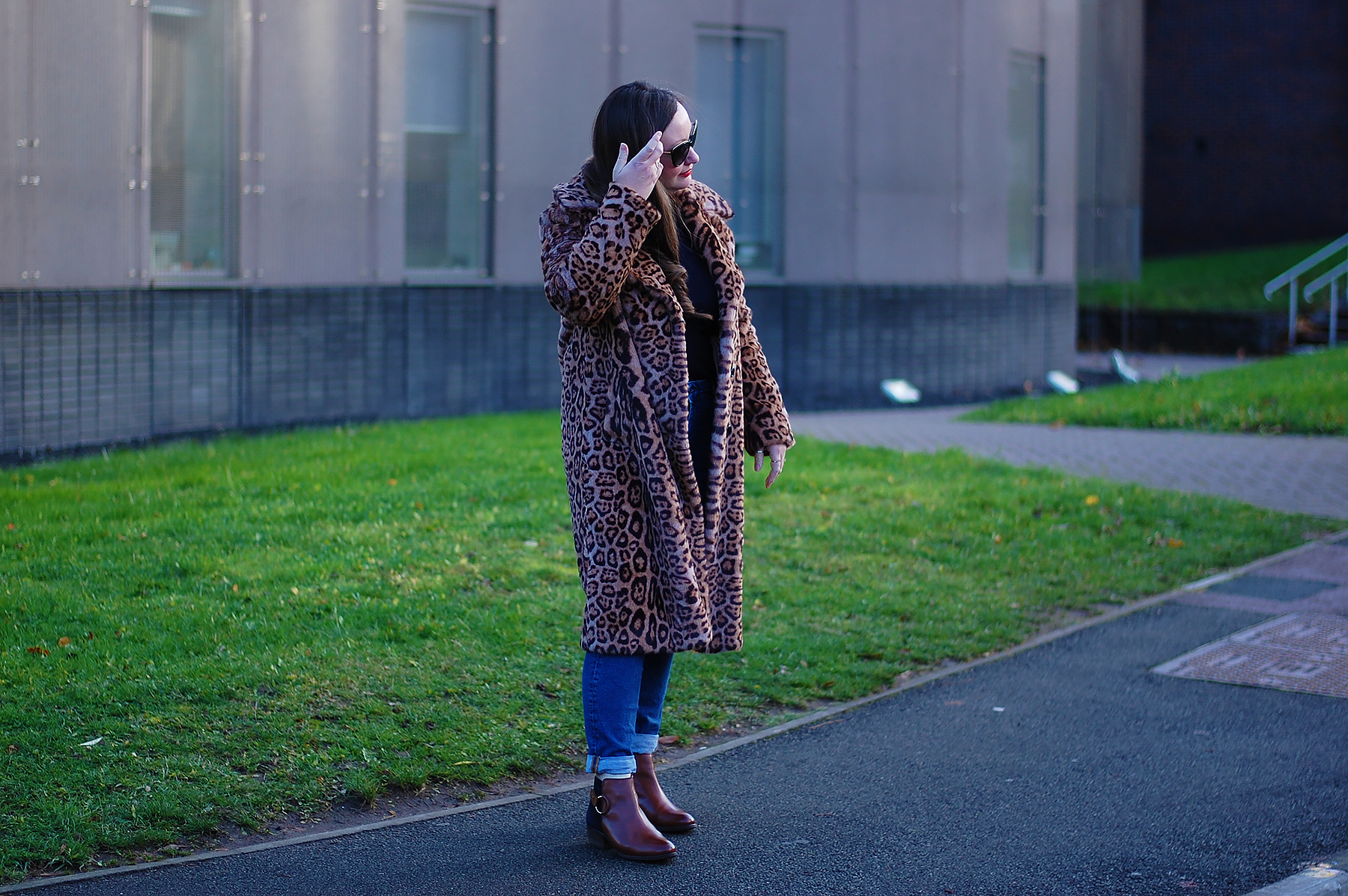 Colourblock ankle boots outfit