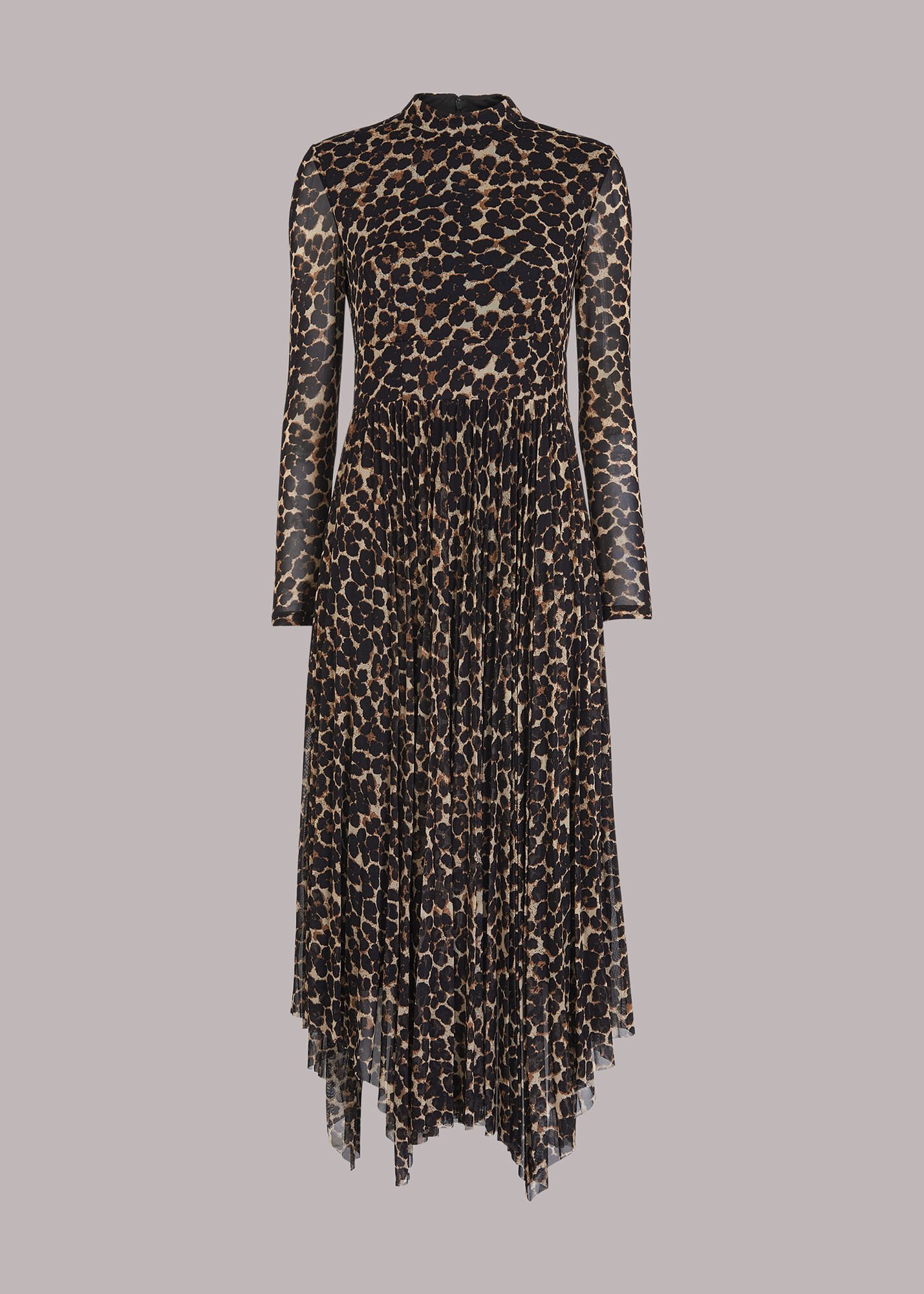 Whistles leopard print smudge animal mesh dress
