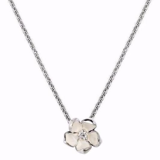 Shaun Leane Silver and Diamond small cherry blossom pendant