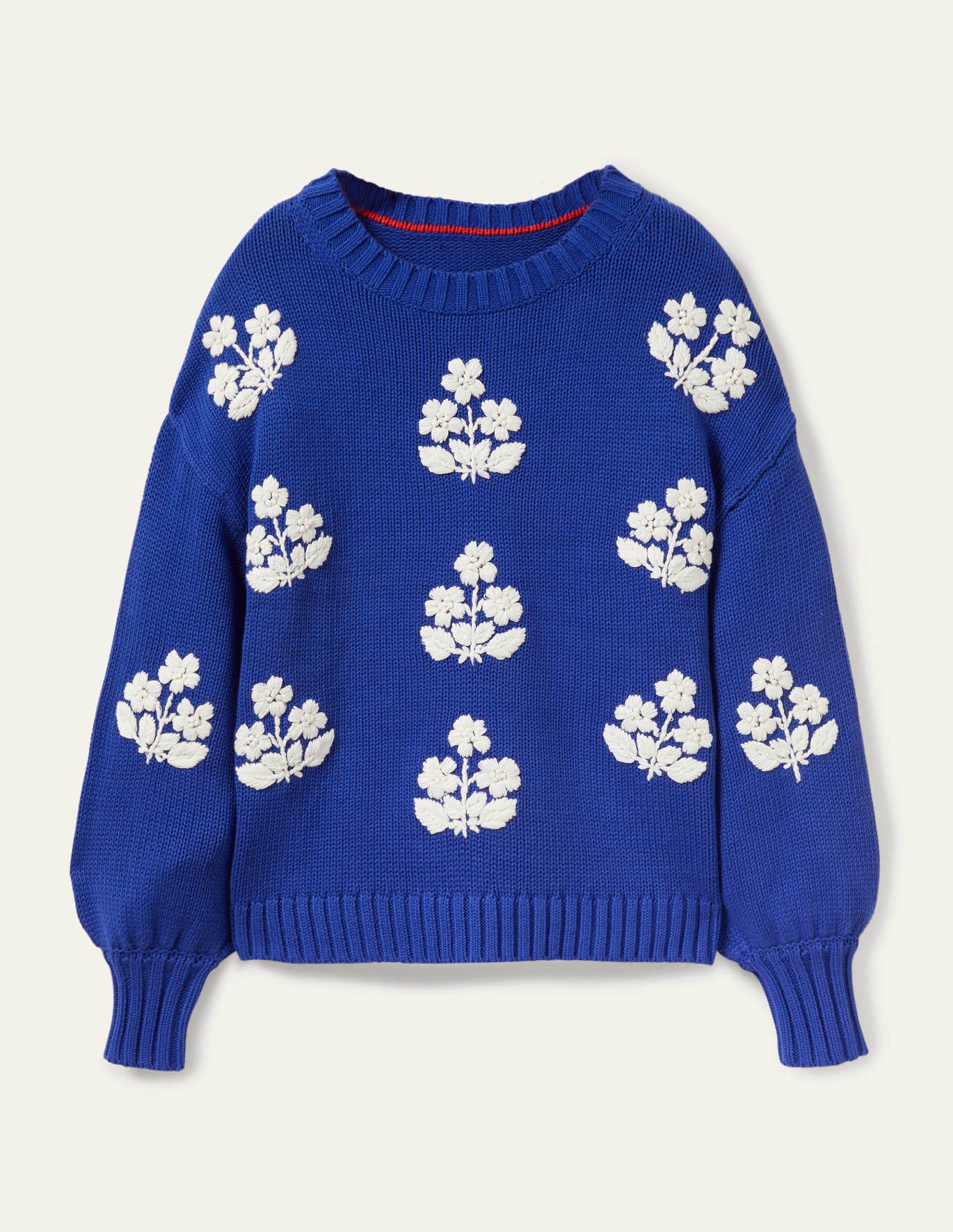 Boden Embroidered Blouson Jumper