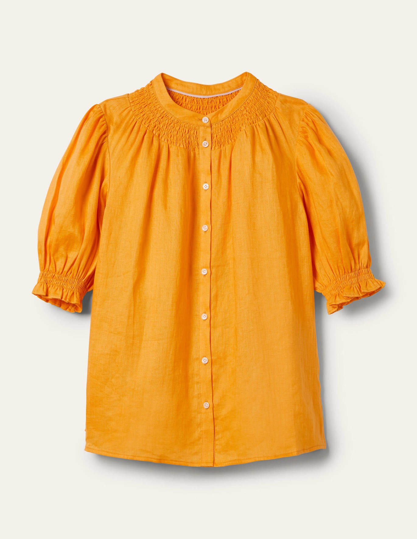 Boden Smocked Shirt Sleeve Blouse