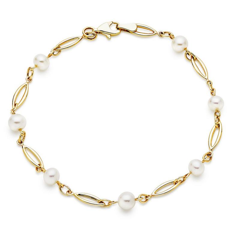 Beaverbrooks 9ct gold freshwater Cultured pearl bracelet