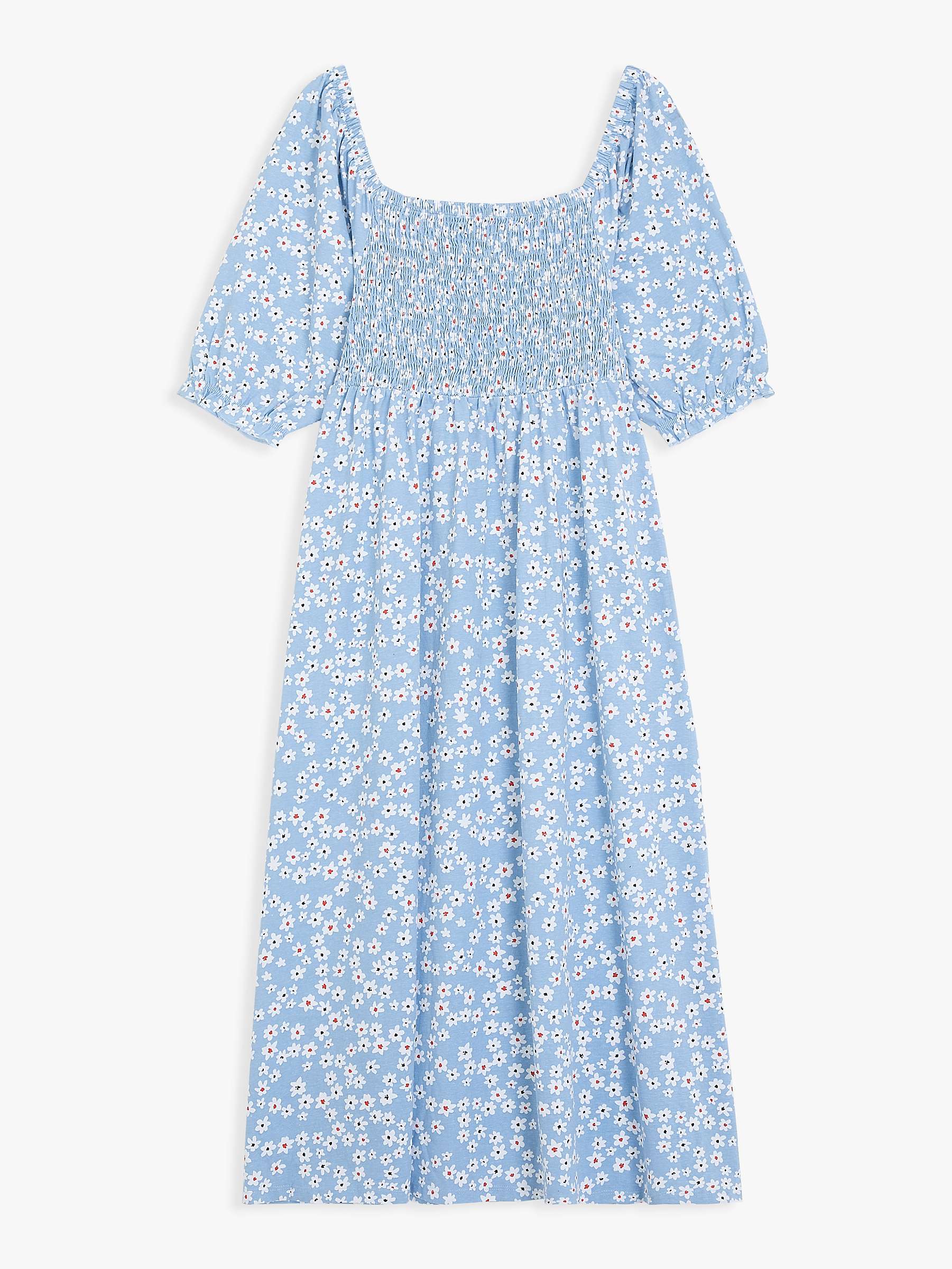 John Lewis Anyday Ditsy Floral Shirred Waisted Midi Dress