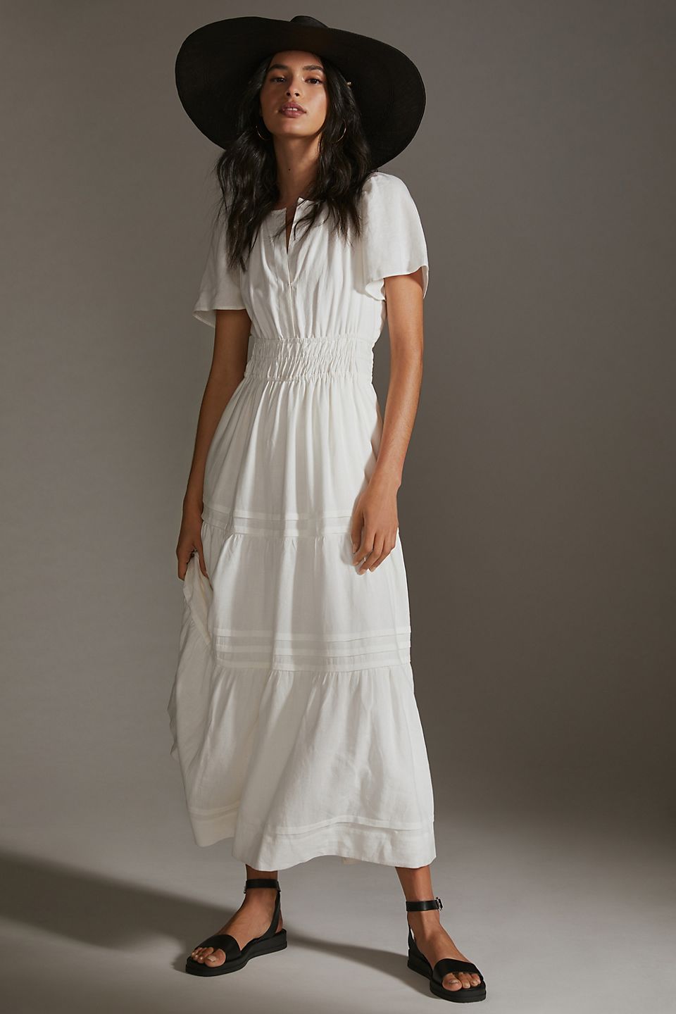 Anthropologie Somerset Linen Dress