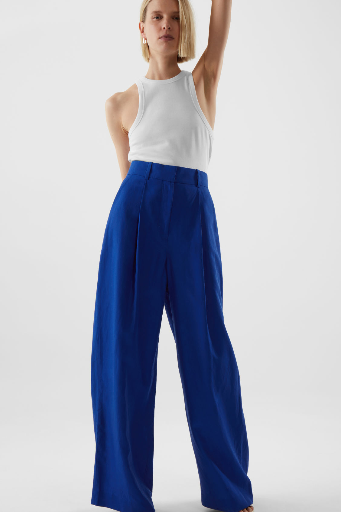 Cos high waisted Wide Leg Linen trousers