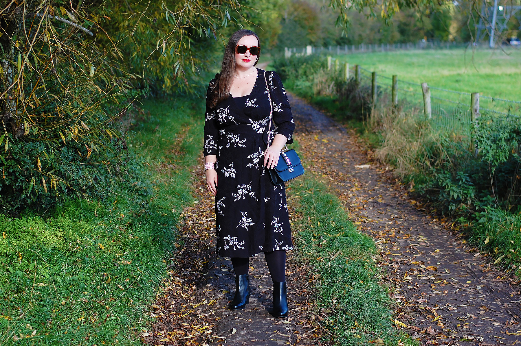 Floral wrap dress autumn ideas