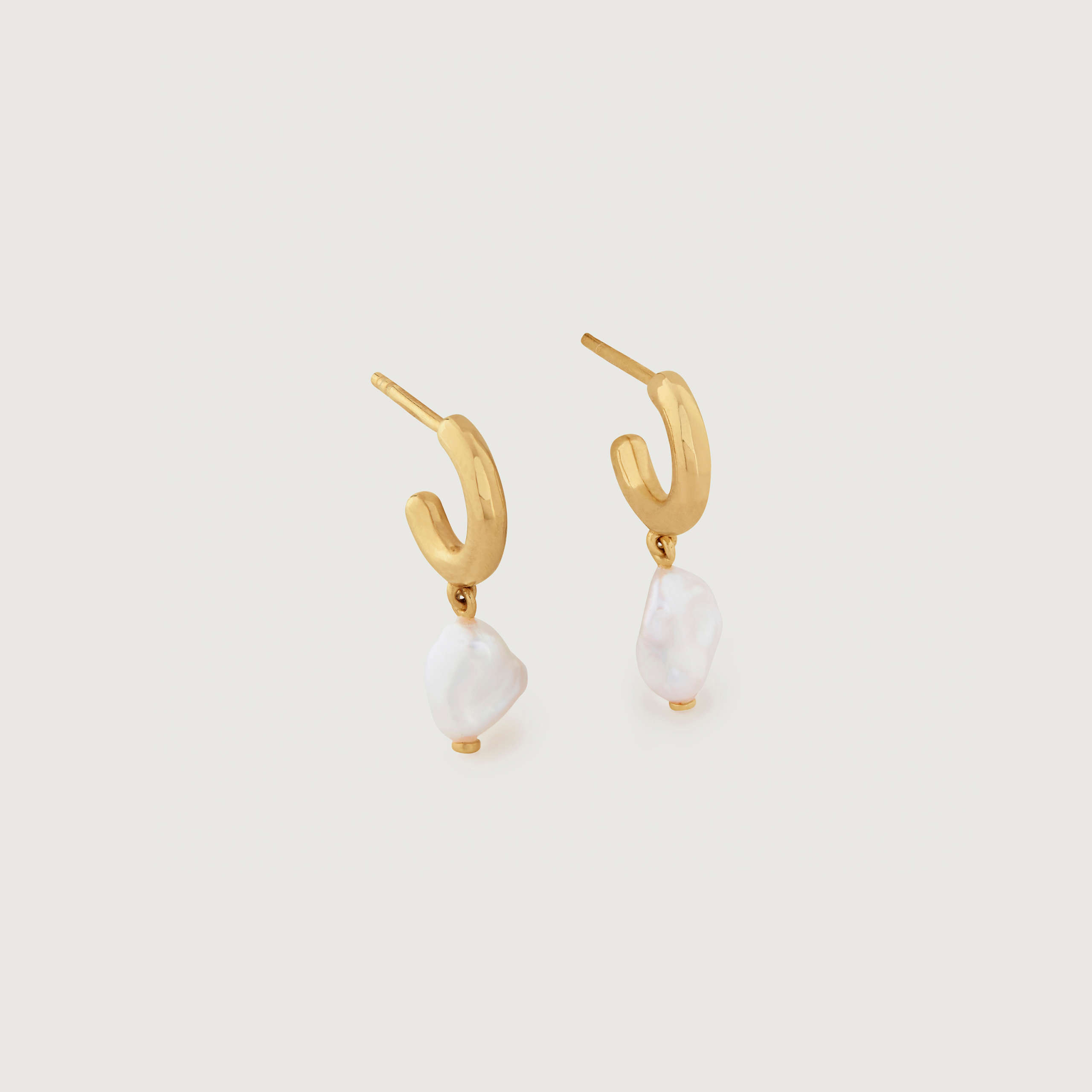 Monica Vinader Nura Keshi Pearl Huggie Earrings