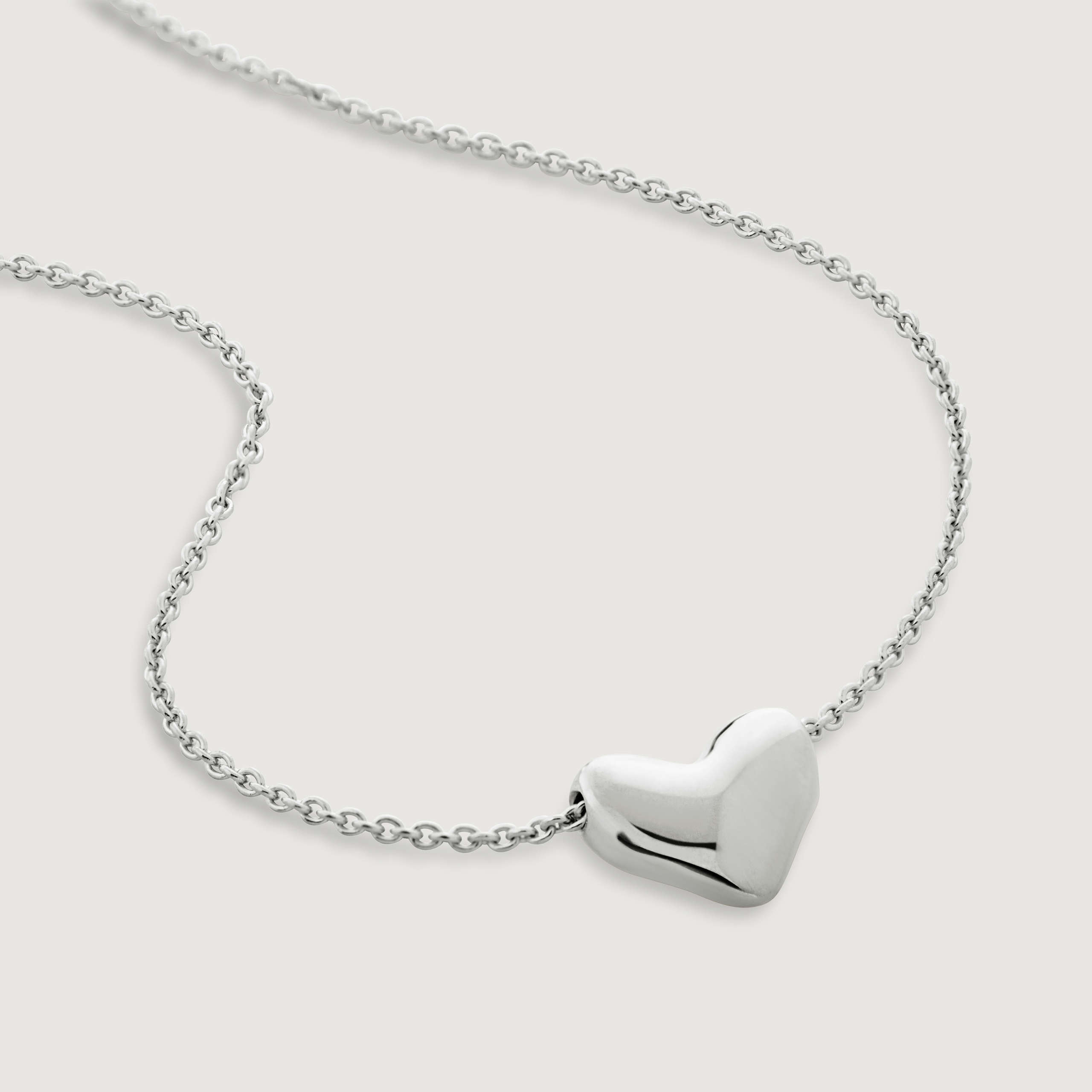 Monica Vinader Heart Necklace Sterling Silver