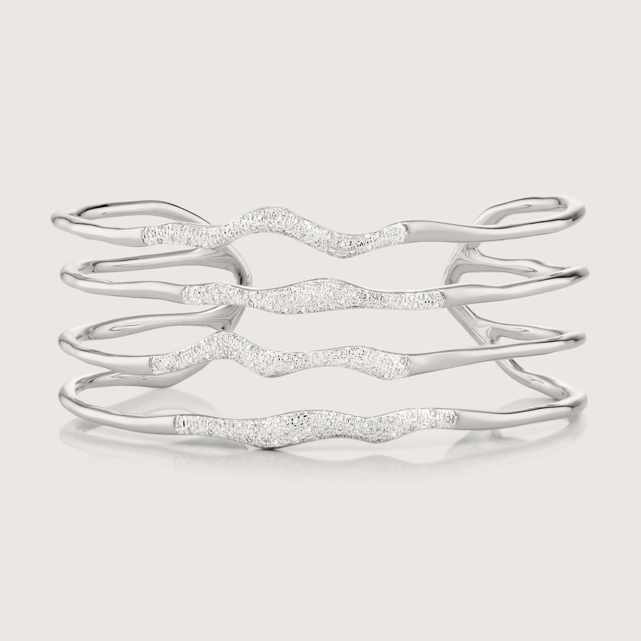 Monica Vinader Diamond Hero Wave Cuff