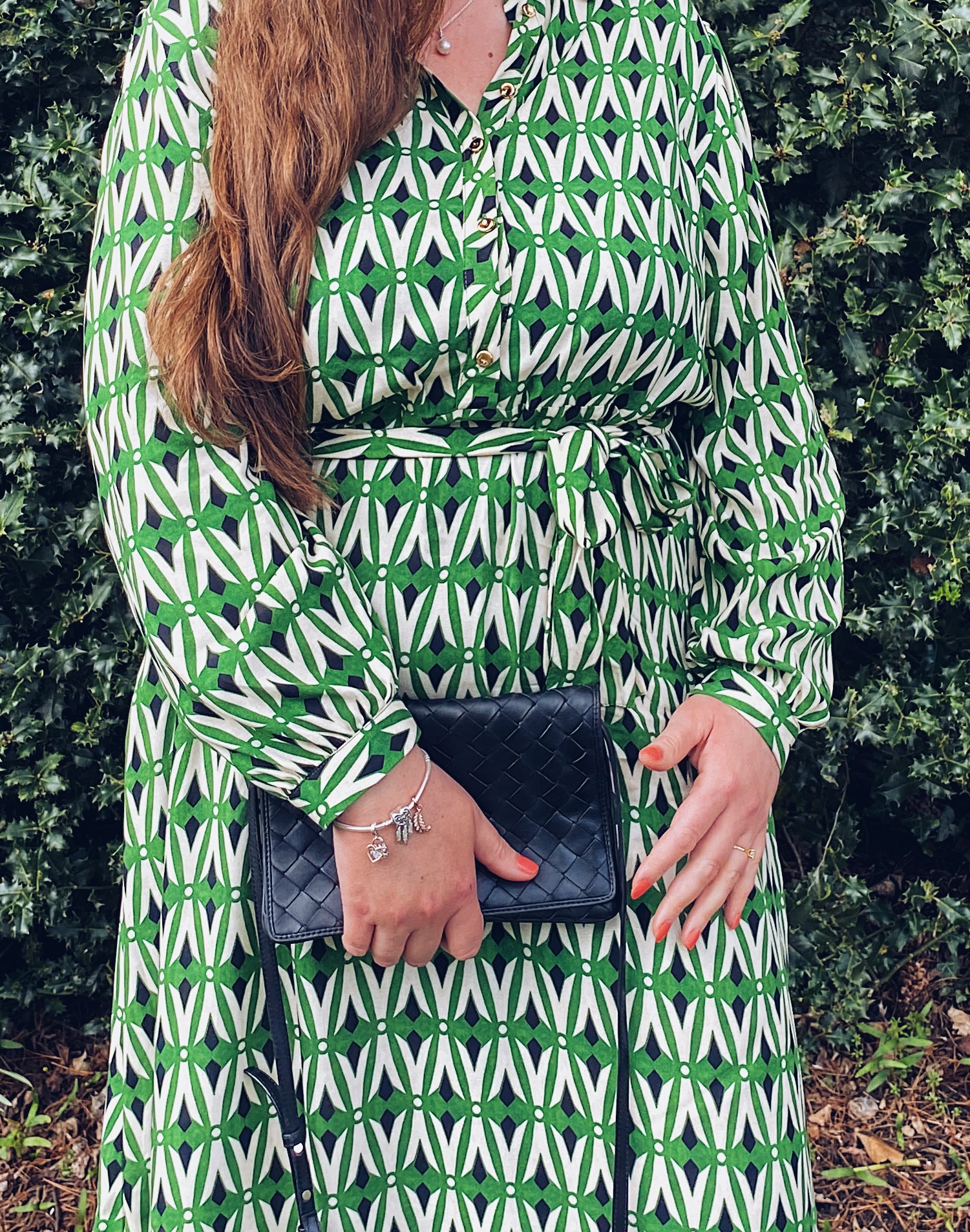 Zara dress and Bottega Veneta Bag