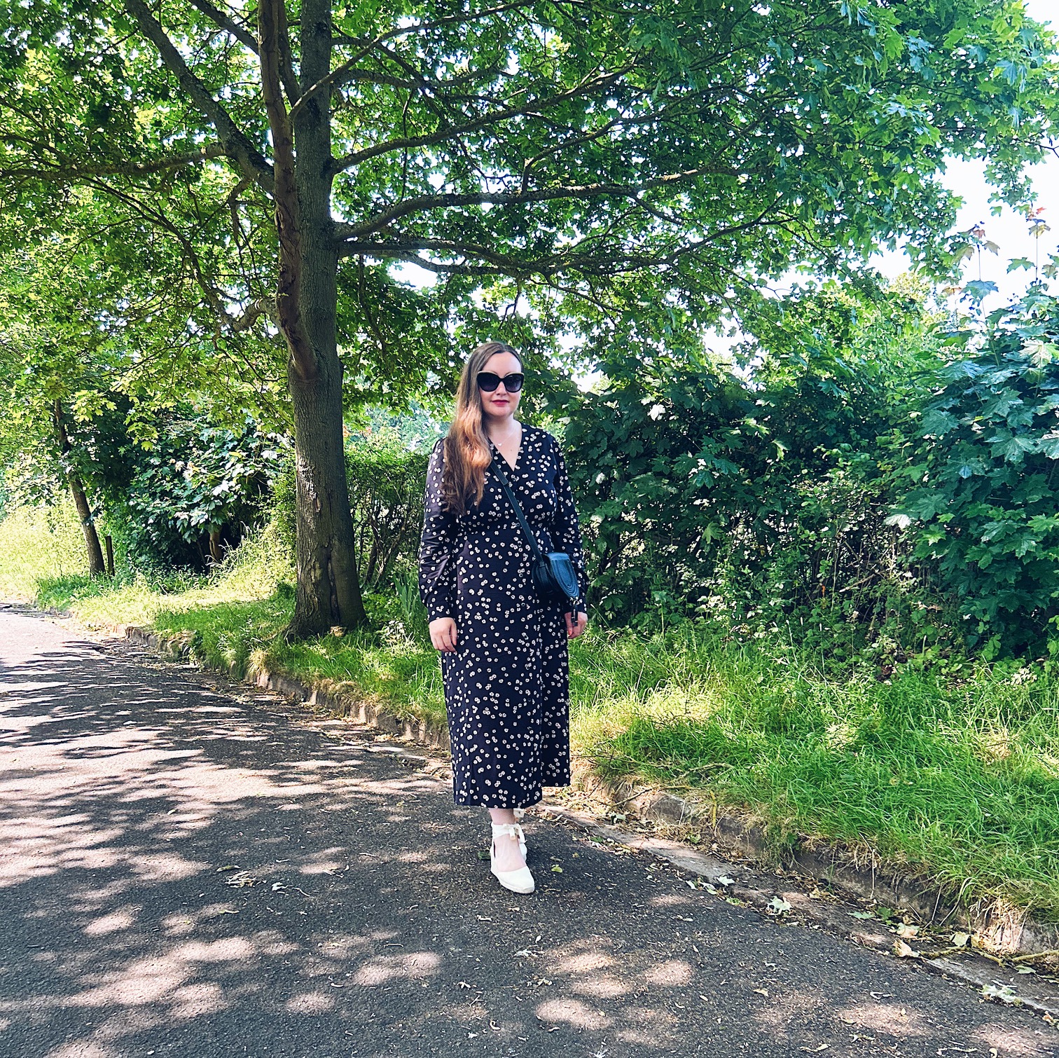 Uniqlo Black Floral Midi Dress