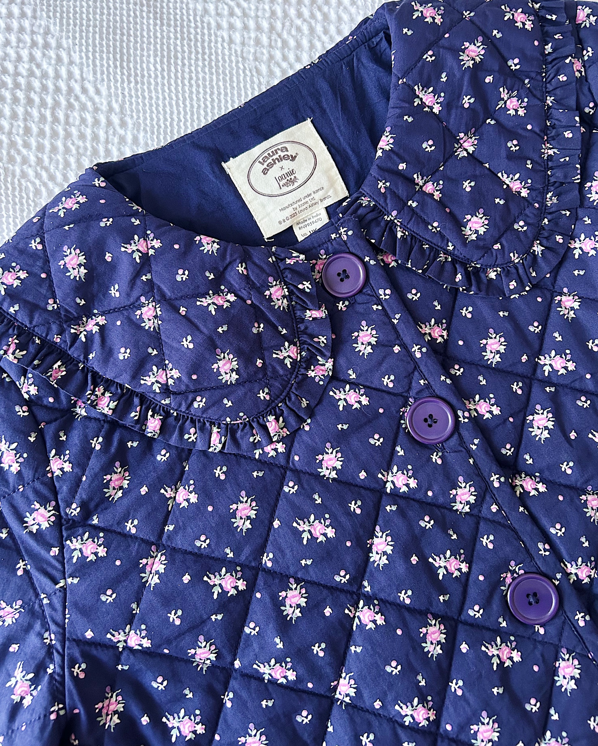 Laura Ashley x Joanie Elin Navy Ditsy Floral Quilted Jacket Review