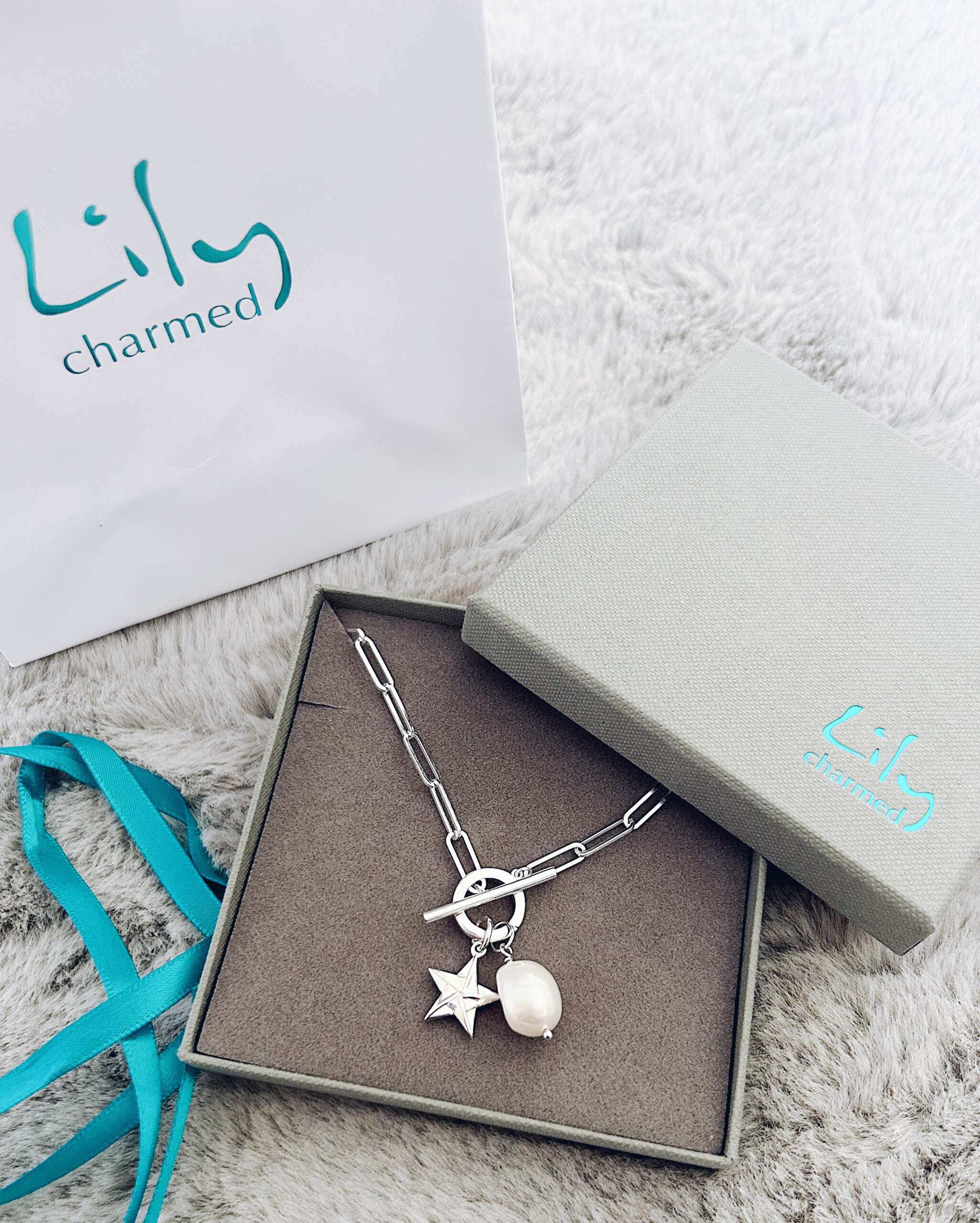 Lily Charmed Silver Long Link Charm Collector Necklace