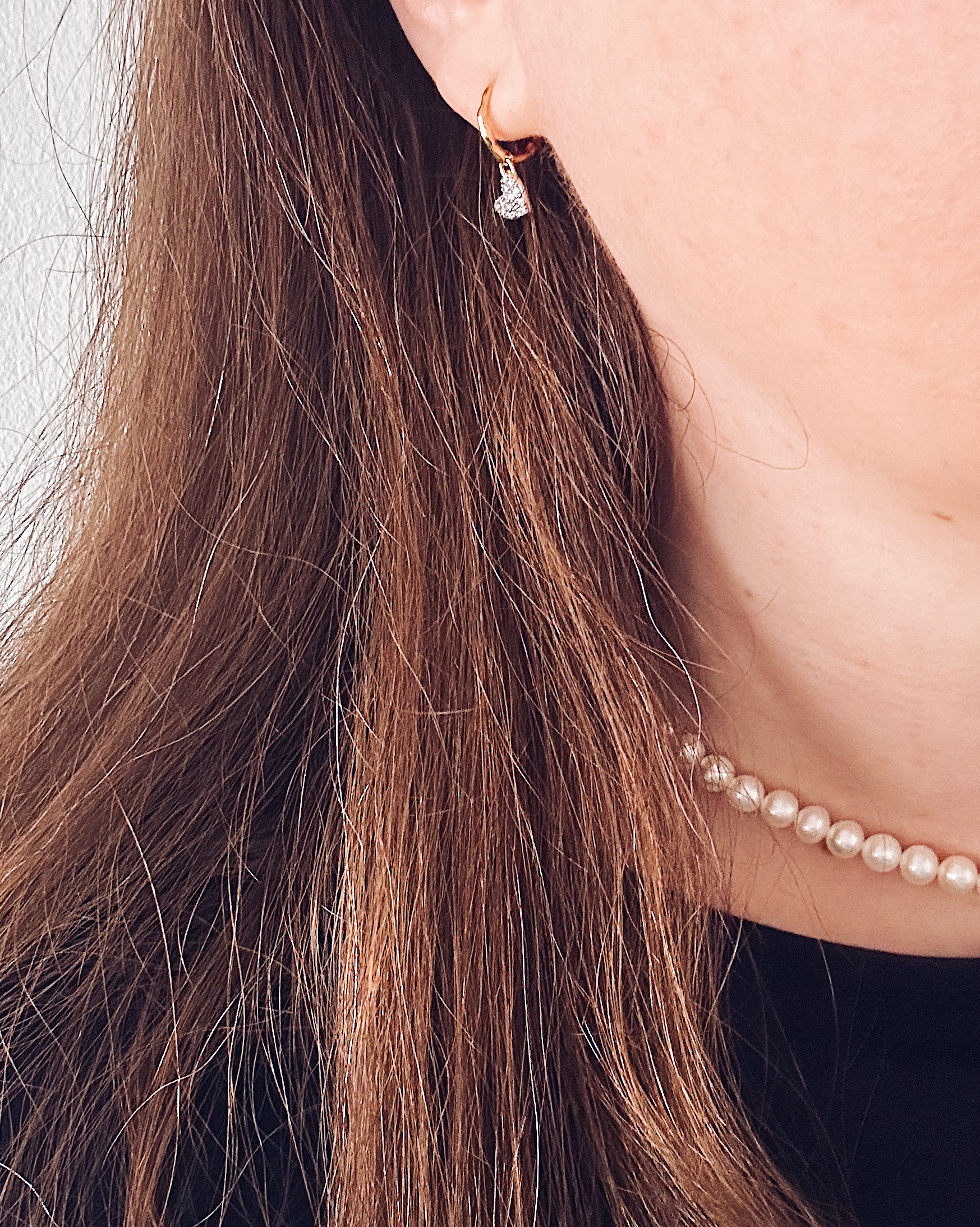 Monica Vinader Lab Grown Diamond heart Drop Huggie Earrings