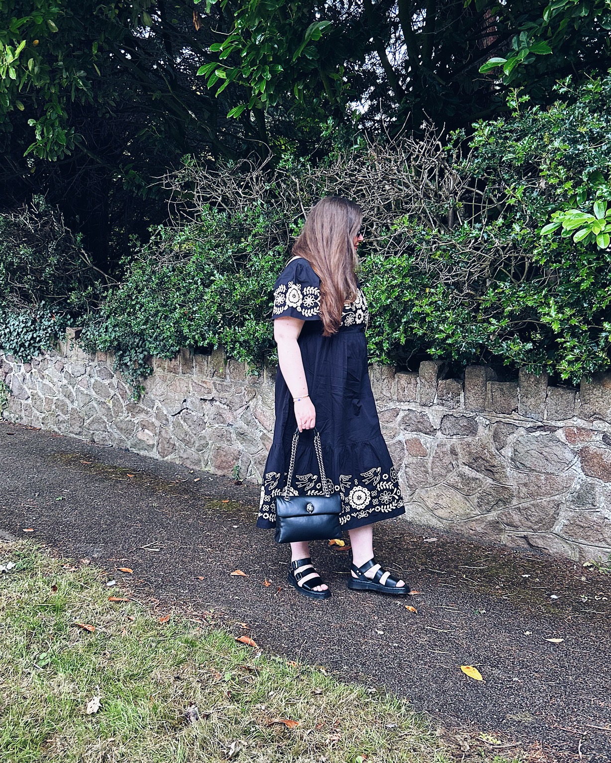 Dr Martens Gryphon Sandals Outfit with dress