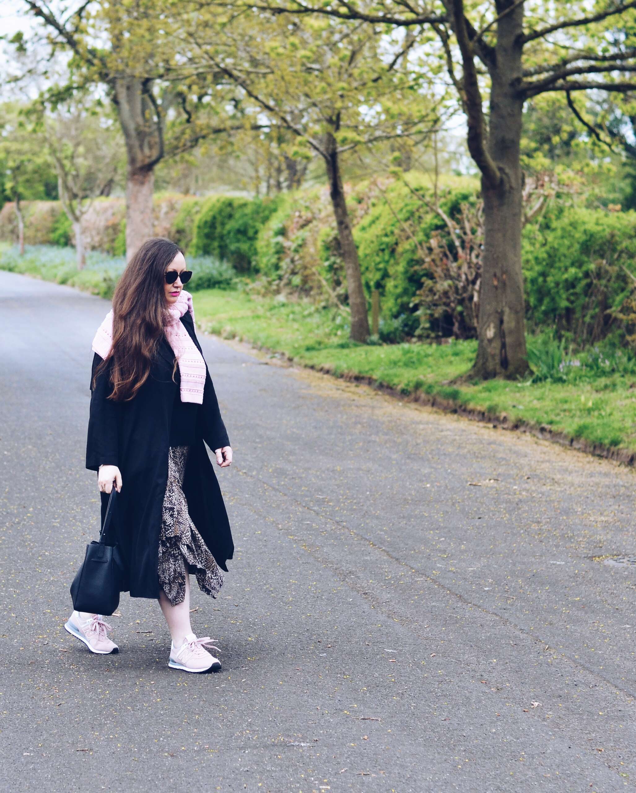 How to style New Balance Classic 574 Trainers with a skirt