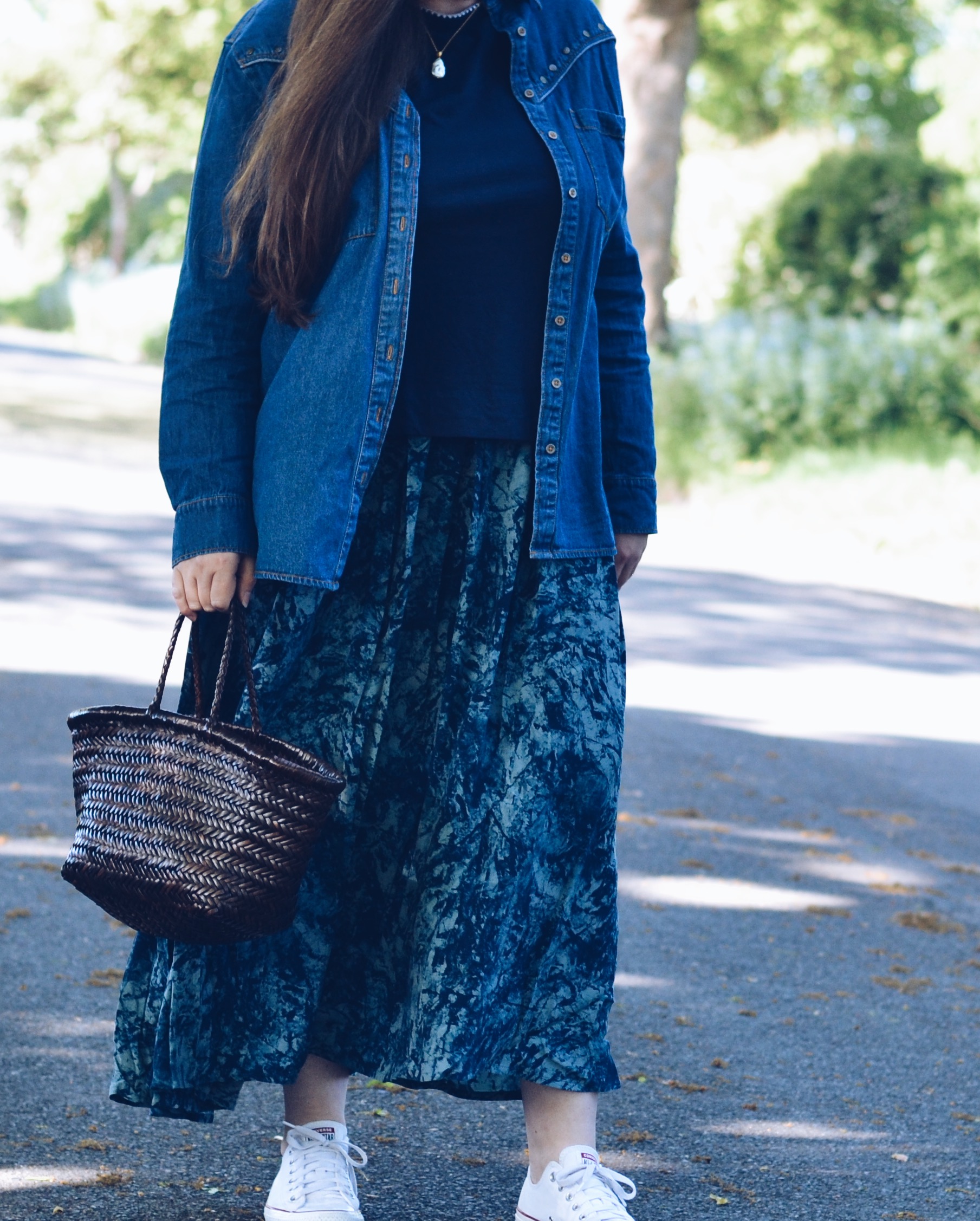 Saint + Sofia Marble Print Skirt